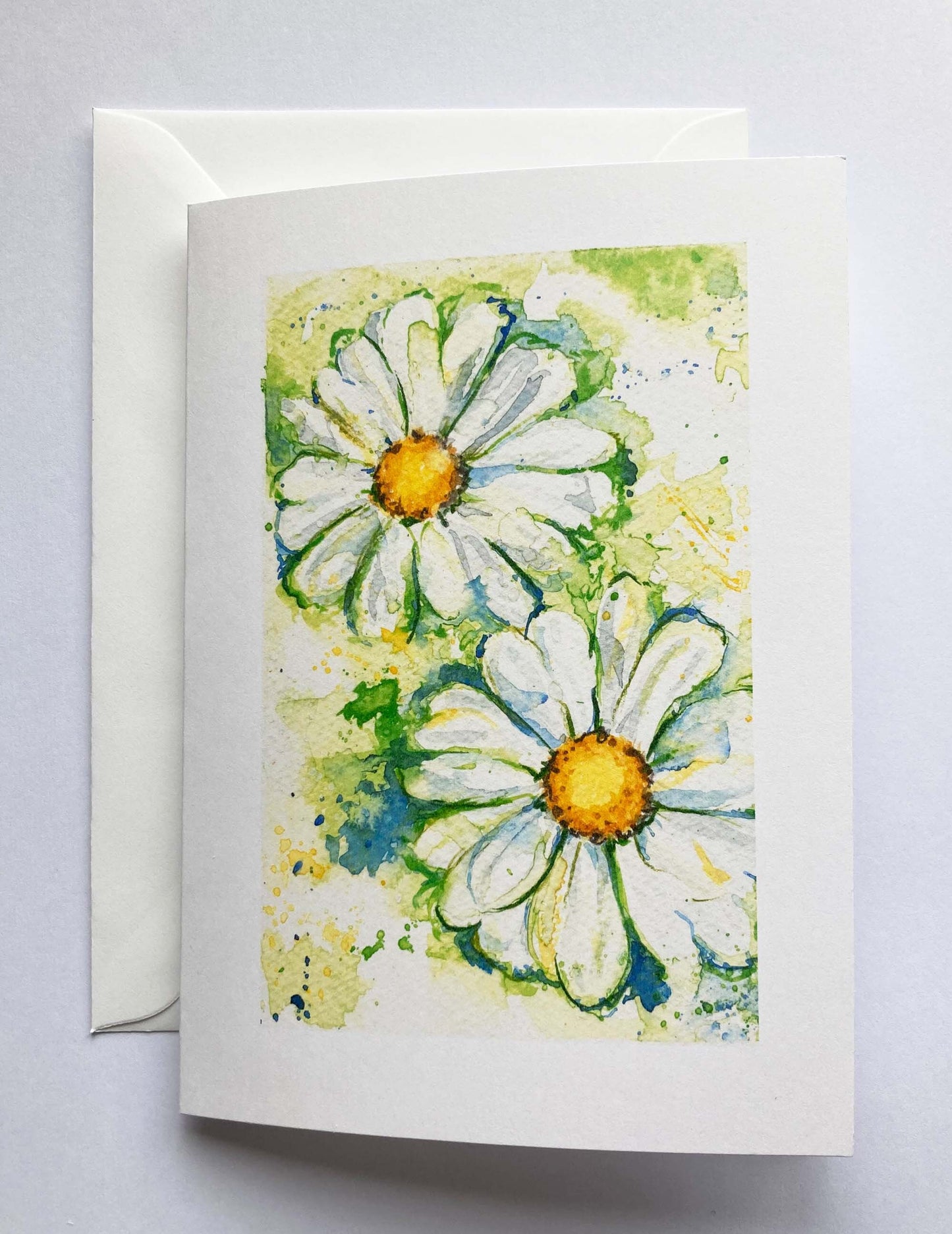 Daisy - Original Watercolour Daisy Blank Card & Envelope